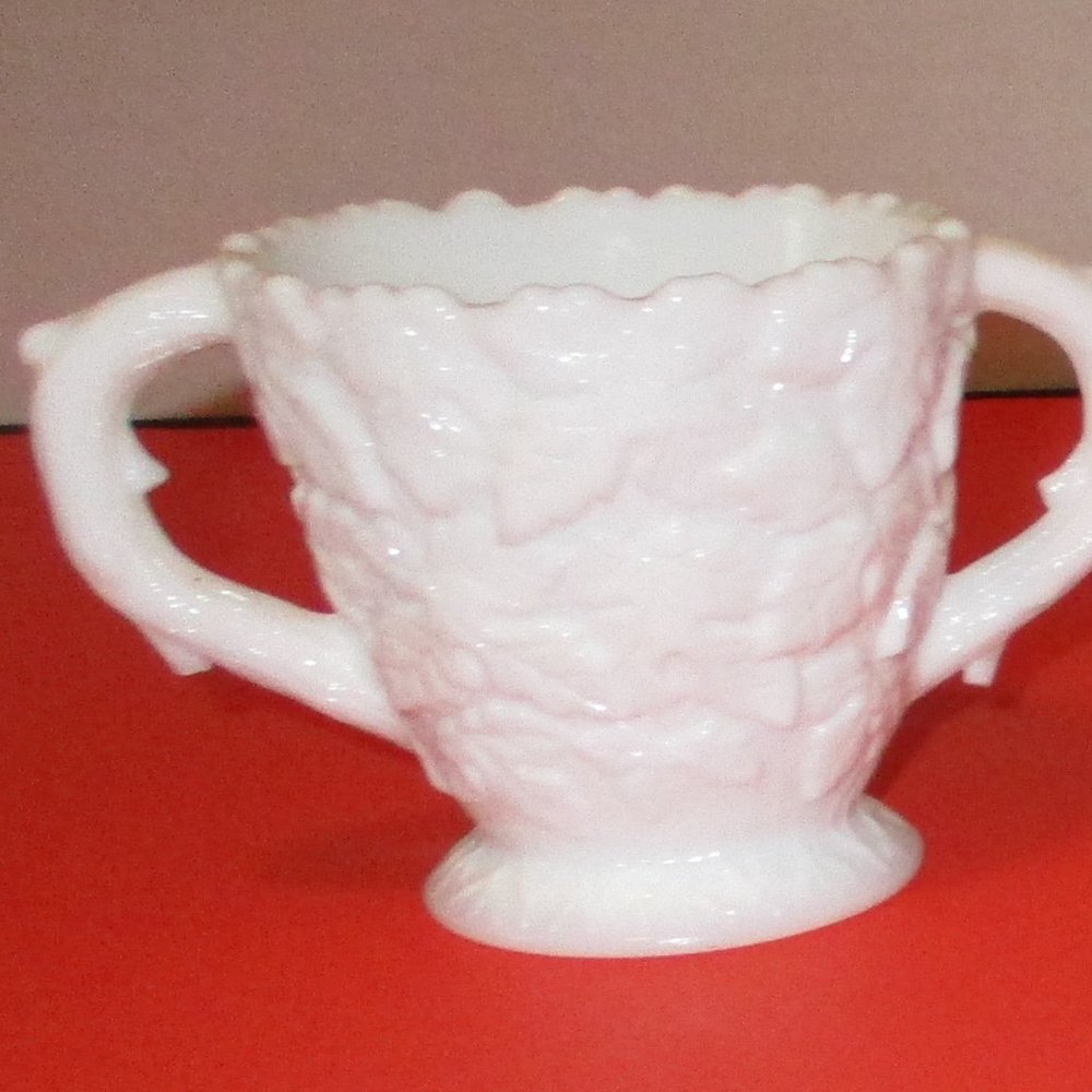Westmoreland Vintage White Milk Glass Sugar Bowl and Creamer Coffee Tea Service